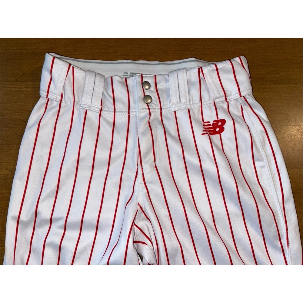 New Balance Baseball Pants Men 28 White Red‎ Stripes Sports - Picture 3 of 8